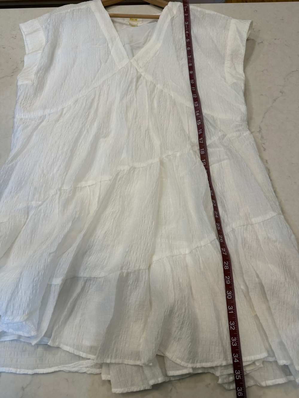 Anthropologie Maeve Tiered Tunic White Gauze Dress Size Large - Picture 13 of 13